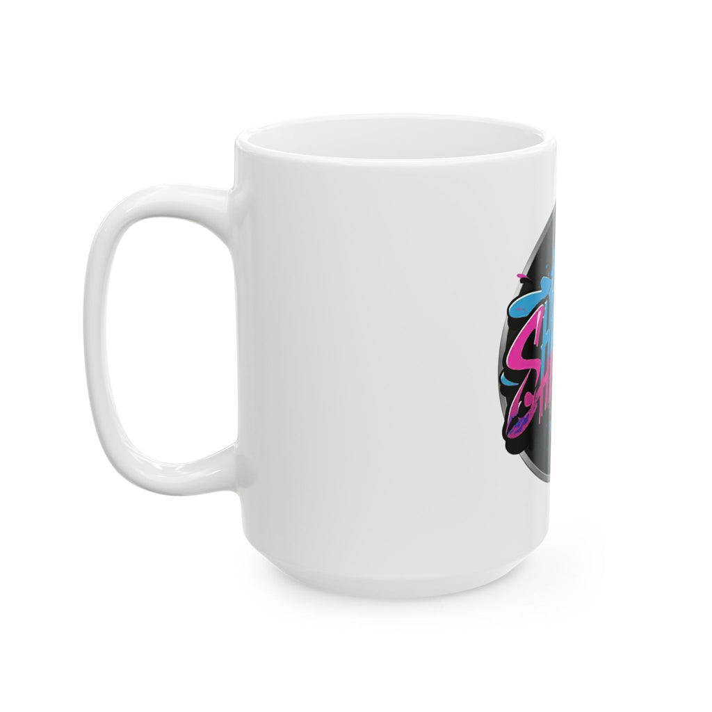 She Vibe Ceramic Mug – Retro Neon Graffiti Coffee Cup (11oz, 15oz)