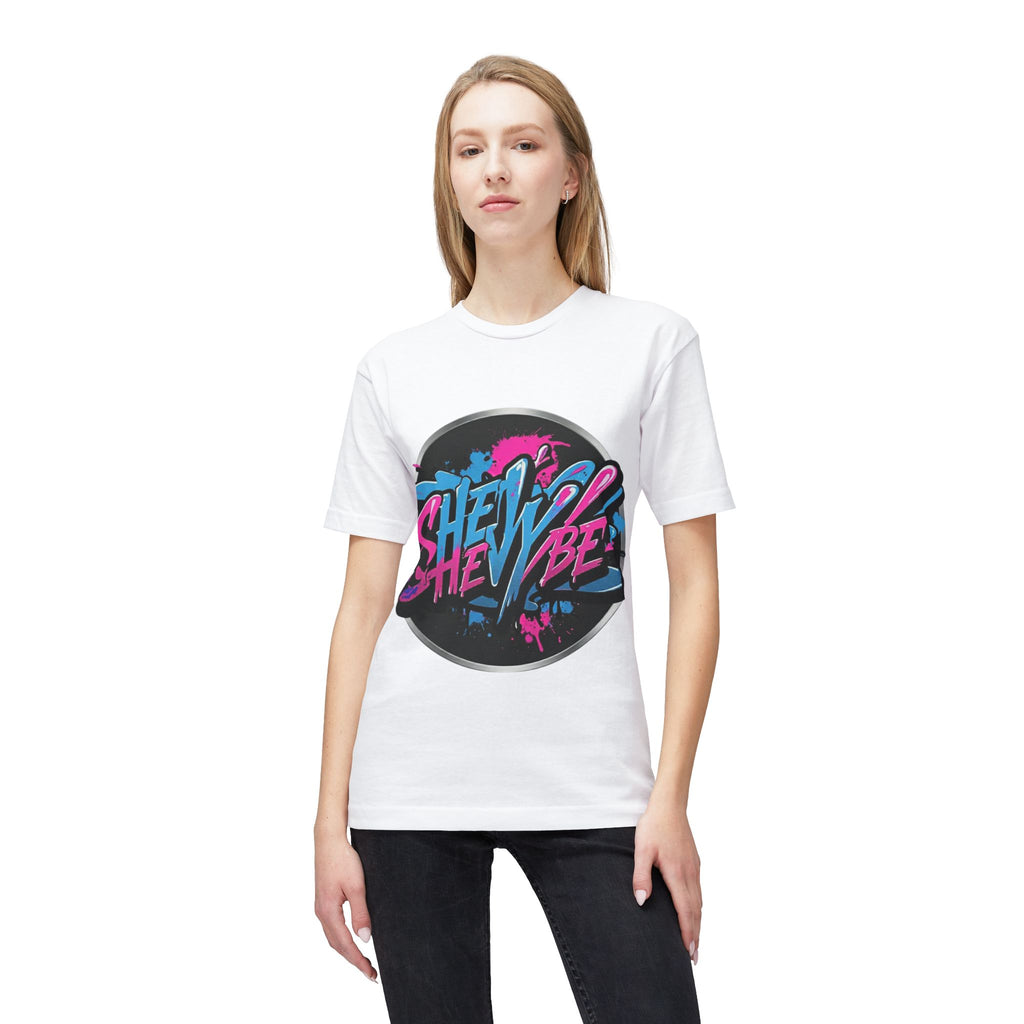 She Vibe Graphic T-Shirt — Retro Neon Girl Power Tee