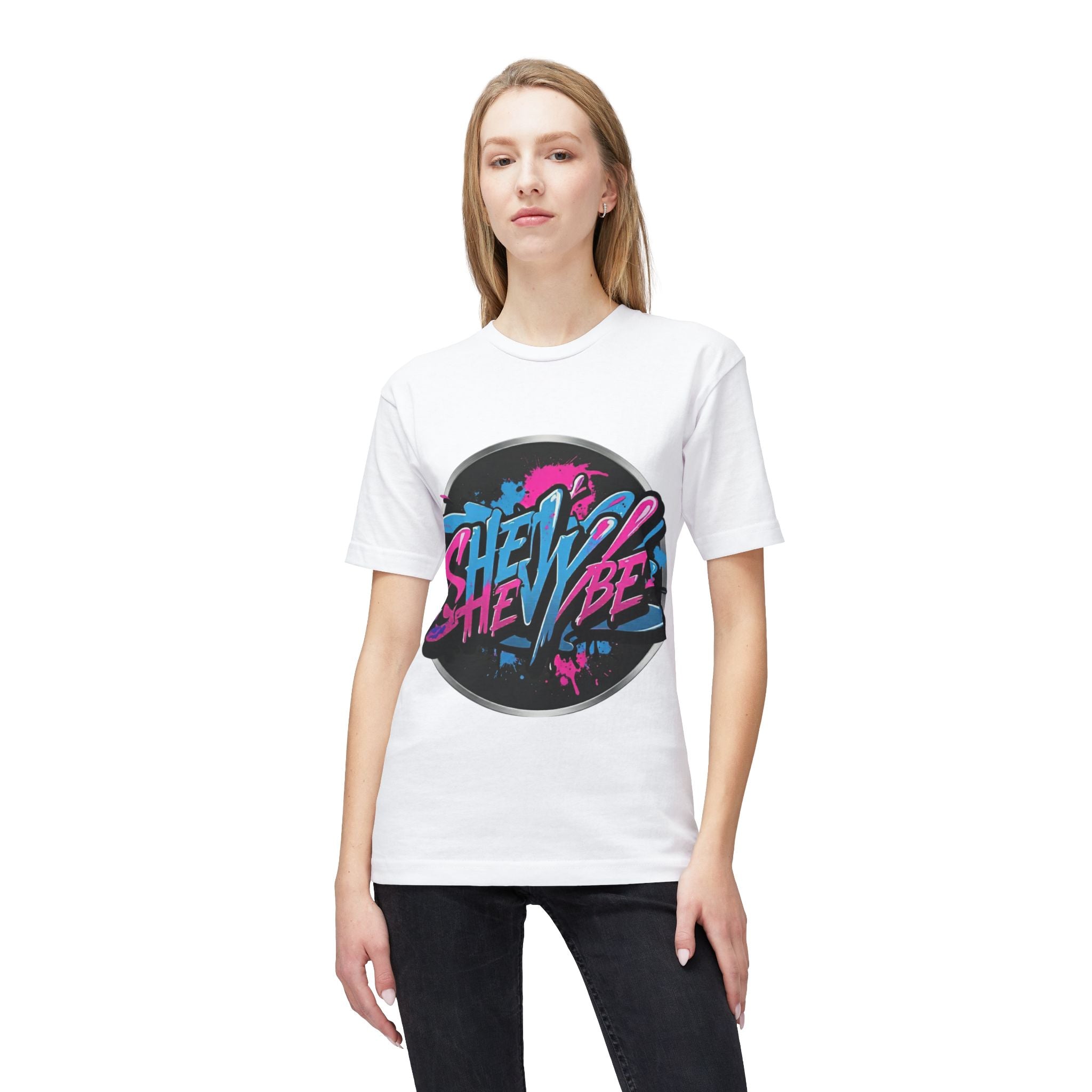 She Vibe Graphic T-Shirt — Retro Neon Girl Power Tee